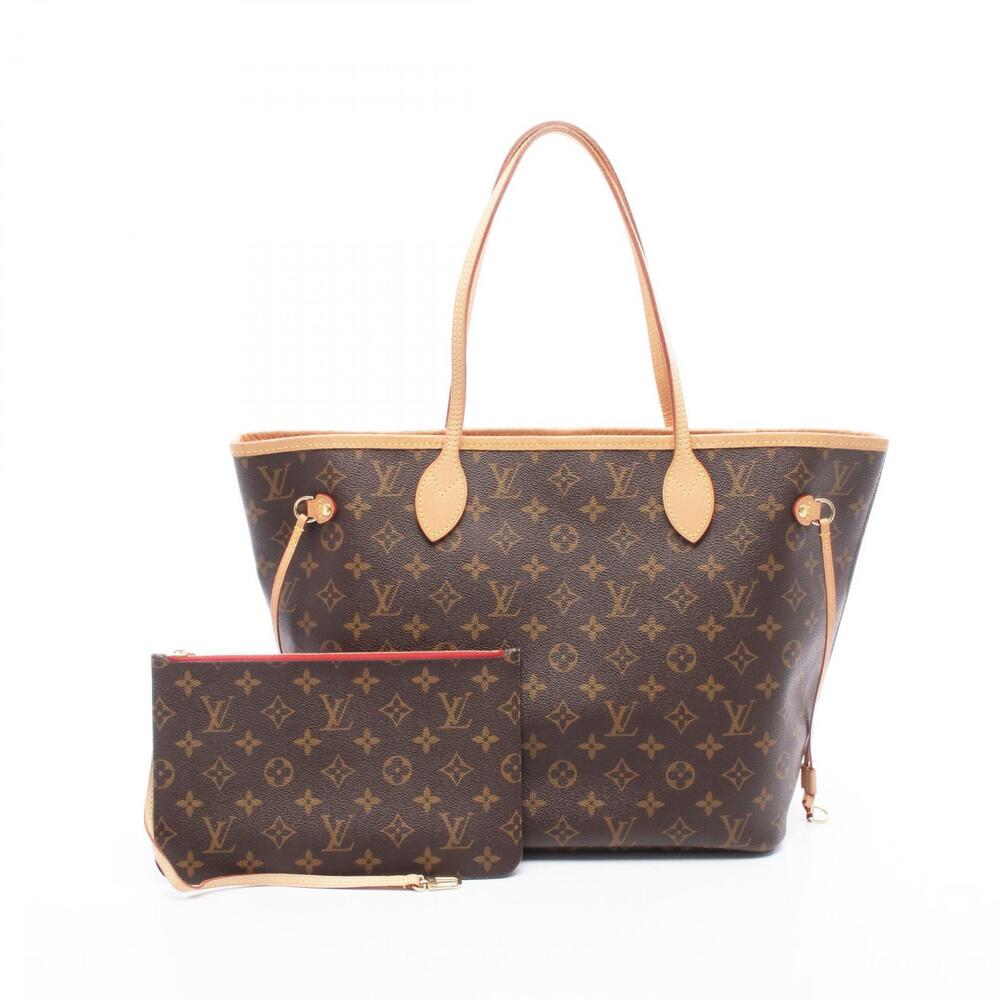 Louis Vuitton Neverfull Tote Bag Canvas Leather Monogram Brown